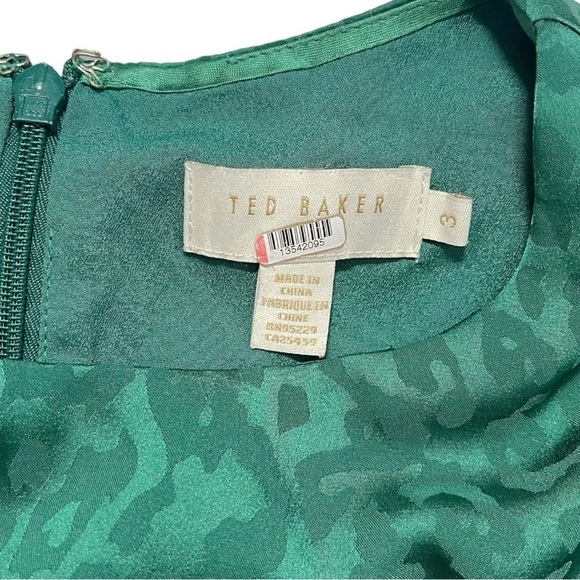 Ted Baker Green Bellana Leopard Dress sz 3 - Picture 4 of 16